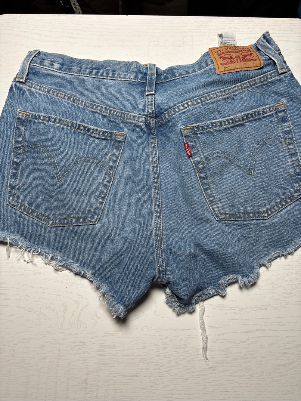Levi's Light Blue High-Rise Denim Cutoff Shorts